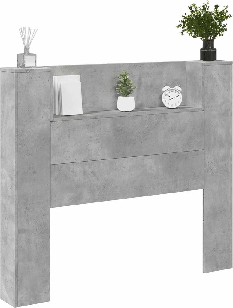 (Design 2026) Kopfteil Beton Grau 120 x 16,5 x 103,5cm Holzwerkstoff - HOMMIE 941333 - Kopfteile