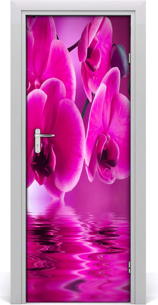 Tulup Türaufkleber 75x205 cm Dekorative Aufkleber Selbstklebend Wasserdichte Tapete Abnehmbar Schlafzimmer Wohnzimmer Wohnkultur - rosa Orchideen