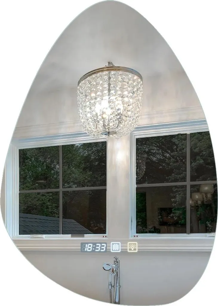Miroir de salle de bain LED anti-buée Argent pour maquillage et rasage