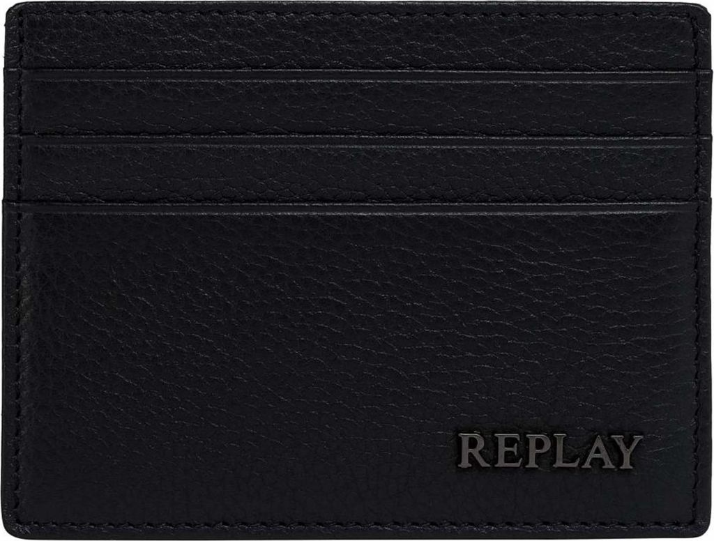 REPLAY Leder Kartenhalter Credit Card Holder Black schwarz
