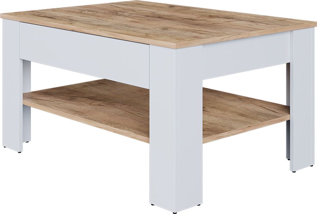 Konferenční stolek Vicco Milan Bílý/zlatý dub 92.2 x 65 cm, Obrázek produktu 