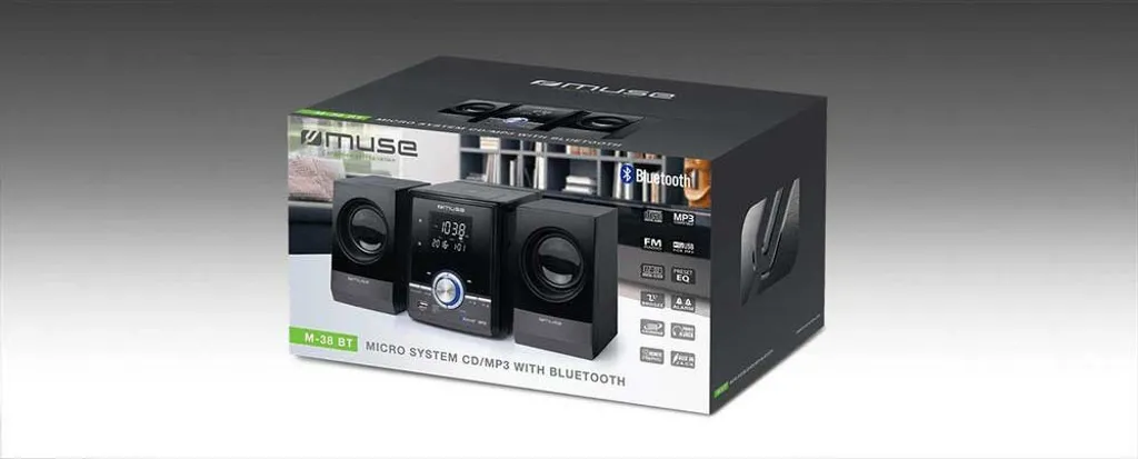 Micro-chaîne Bluetooth 10W Muse M38BT : Son Stéréo et Lecture USB MP3 - 7
