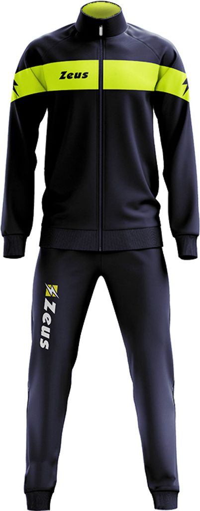 2XS|Zeus Tuta Apollo Herren Trainingsanzug Navy Neon Gelb