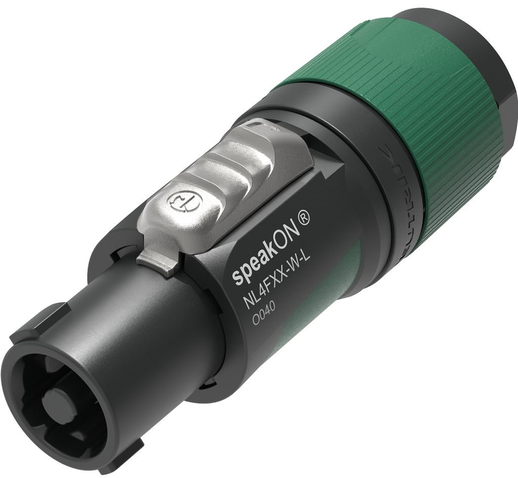 Neutrik NL4FXX-W-L, speakON, Schwarz, Grün, Gerade, 17/11, Kupfer, IP20