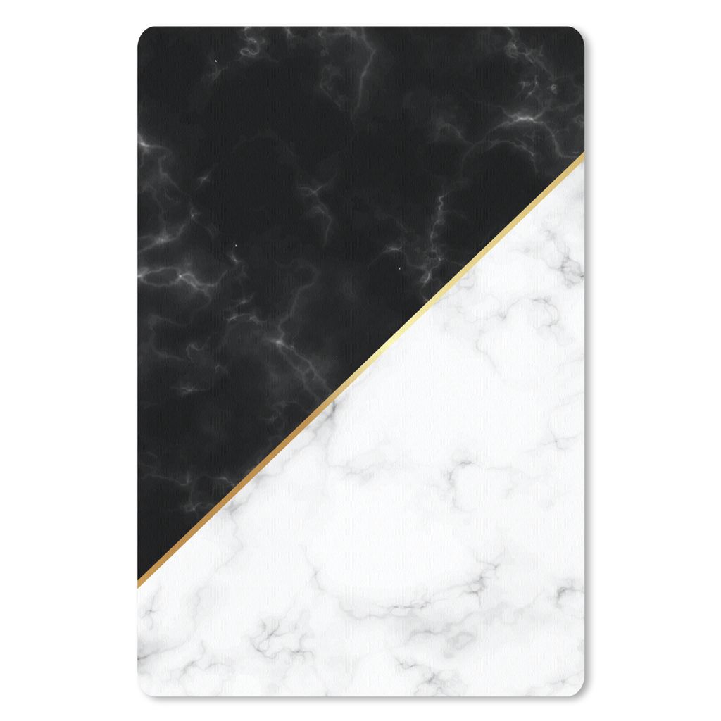 MuchoWow Mauspad Mousepad Marmor - Weiß - Schwarz - Gold 40x60 cm - Mousepads - Maus Mat - Pad - Mausunterlage - Schreibtisch Accesoire