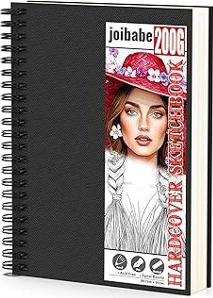 joibabe Skizzenbuch A4, Zeichenbuch 200 g/m² Dickes Paper Hardcover Spiralgebundener,40 Blatt/80 Seiten Skizzenblock zum Skizzieren,Malblock din A...