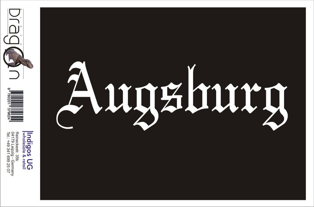 Aufkleber / Autoaufkleber - JDM / Die cut / Auto / OEM - Stadt Augsburg - 200x60mm rot - Heckscheibe / Heckscheibenaufkleber