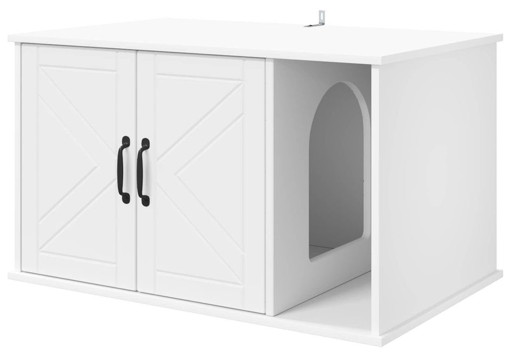 vidaXL Katzenhaus Weiß 85 x 55 x 50 cm Holzwerkstoff