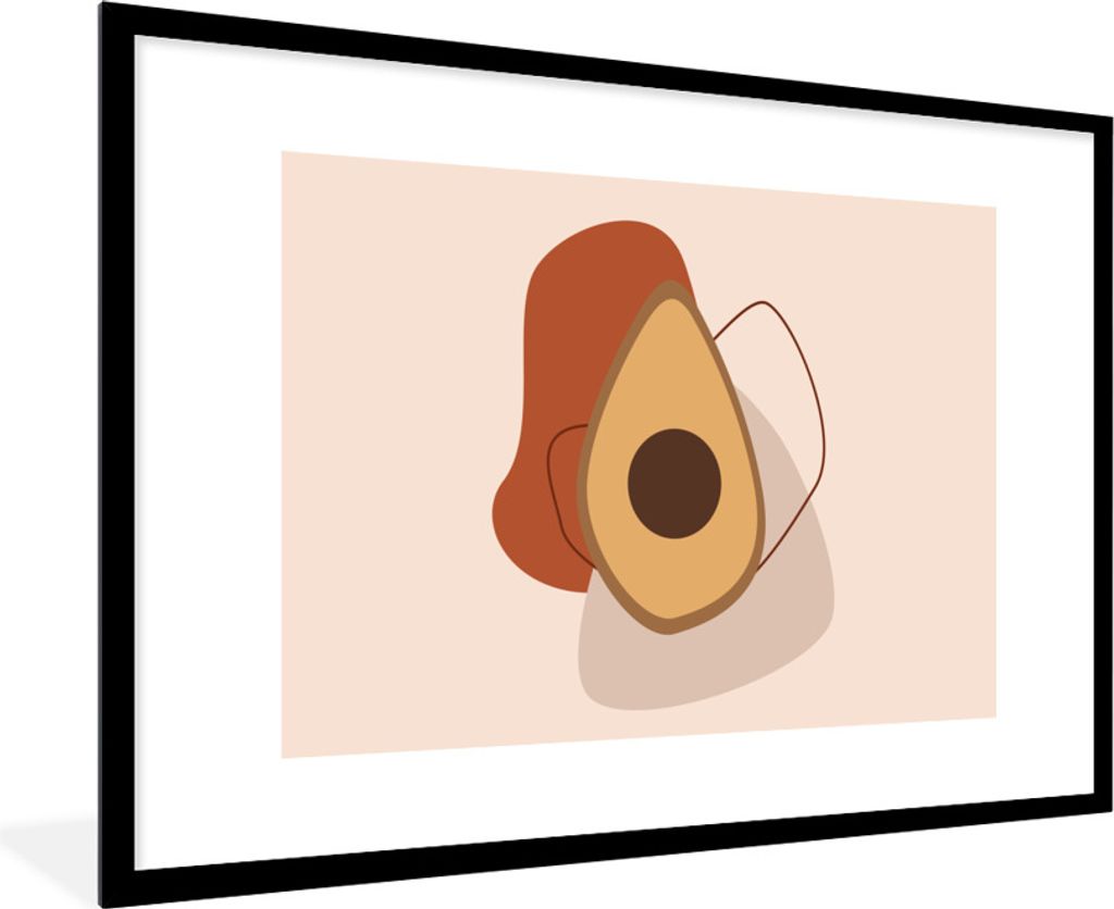MuchoWow Gerahmtes Poster Sommer - Avocado - Braun 90x60 cm - Poster mit Schwarzem Bilderrahmen Wandposter Rahmen Foto Bilder - Wanddekoration - ...