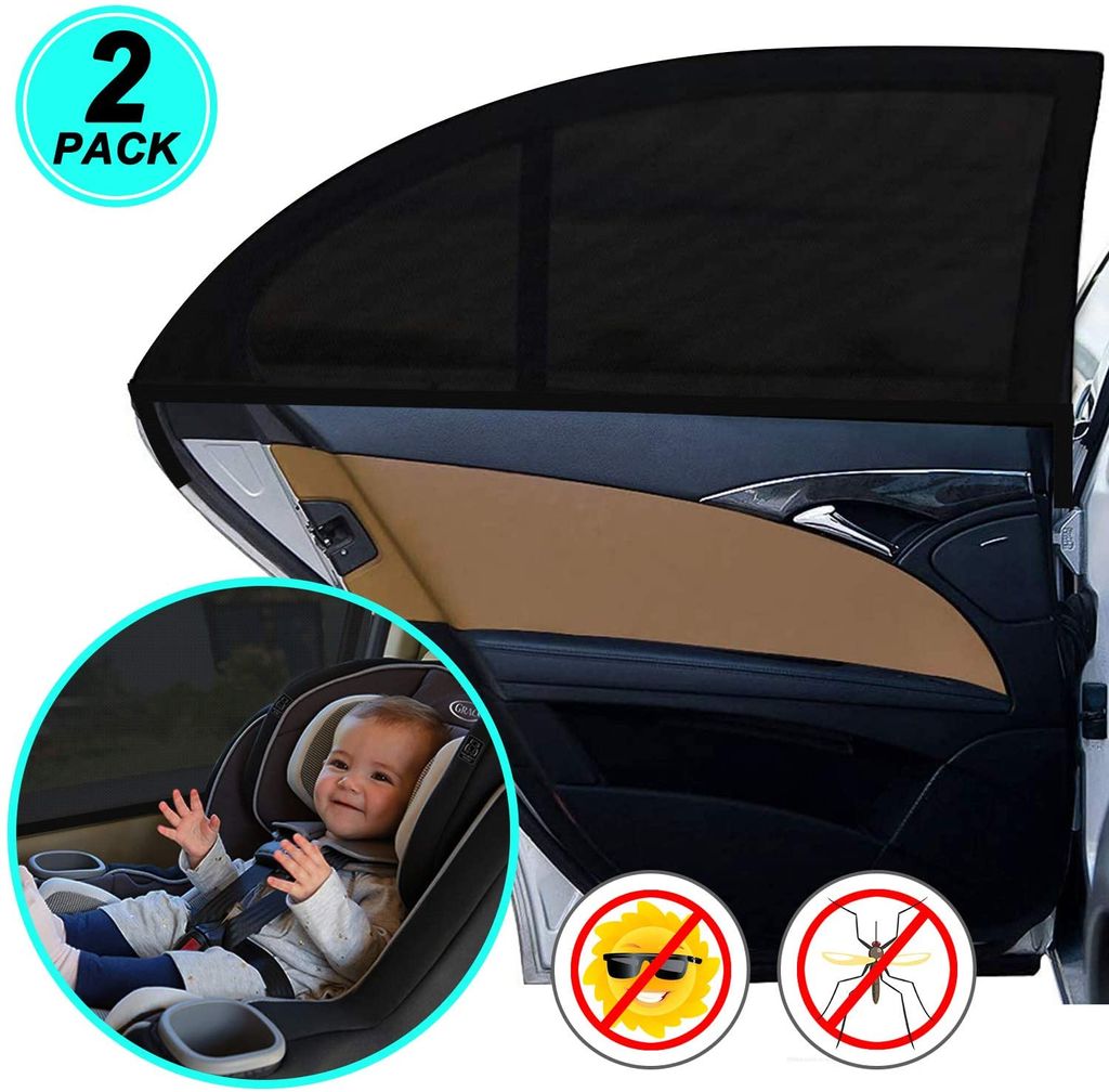 Sonnenschutz Auto Baby 2 Stück Flexibel Dehnbares Netz Autofenster Universelle 