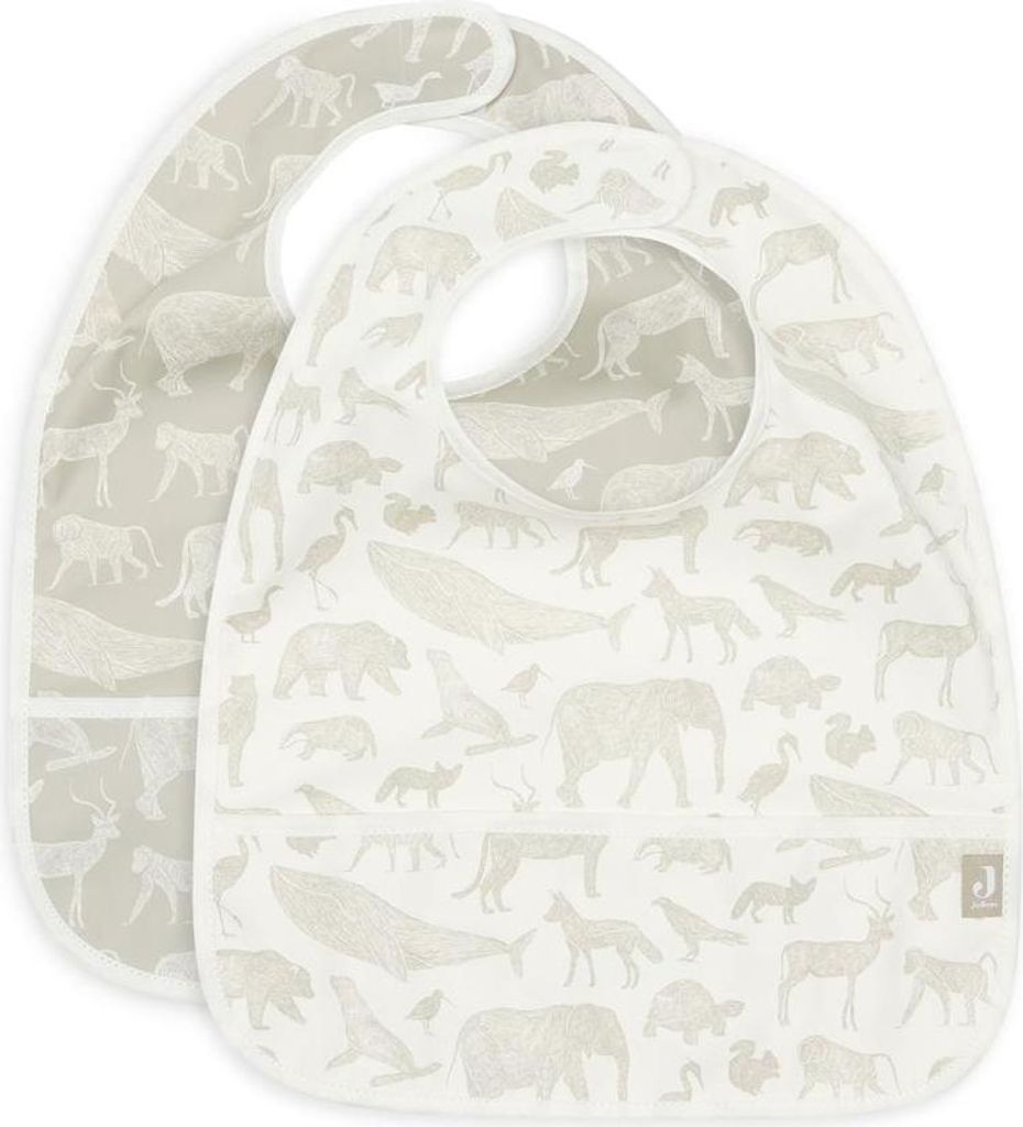 Jollein Animals Lätzchen - 2 Stück - Olive Green