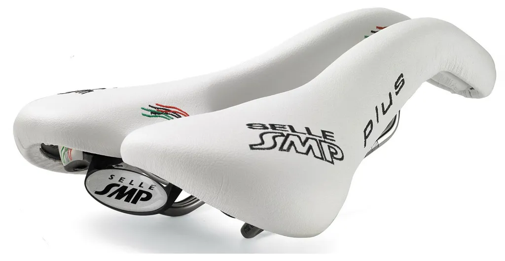 Selle SMP Plus blanche rembourrage extra confort pour cycliste unisexe