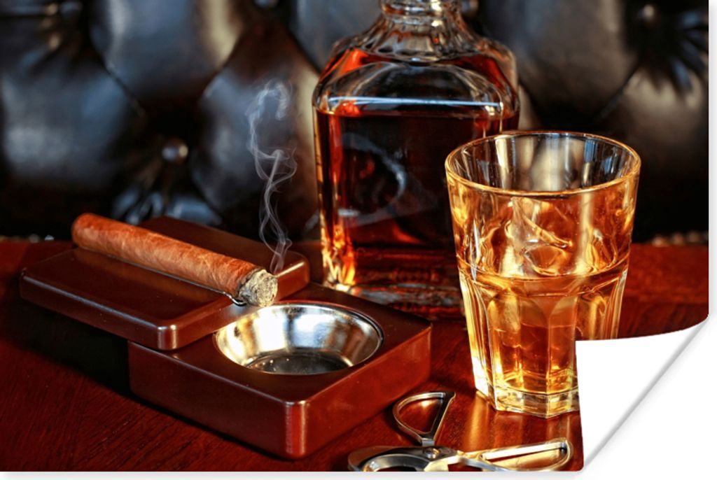 MuchoWow Poster Whiskey - Flasche - Karaffe 180x120 cm - Fotoplakat