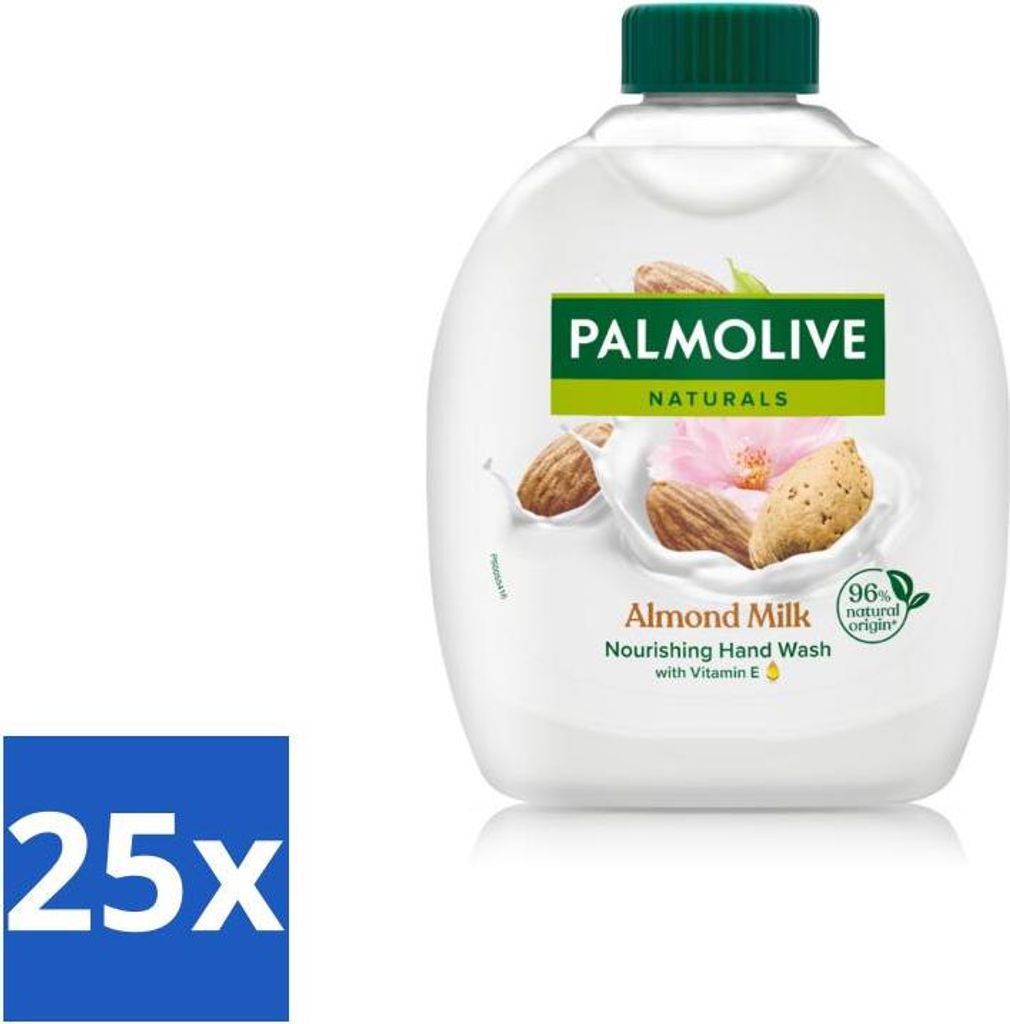Palmolive Mandelmilch-Handseife Nachfüller - Sanft & Feuchtigkeitsspendend - 300 ml - Vorteilspack - 25 Stücke
