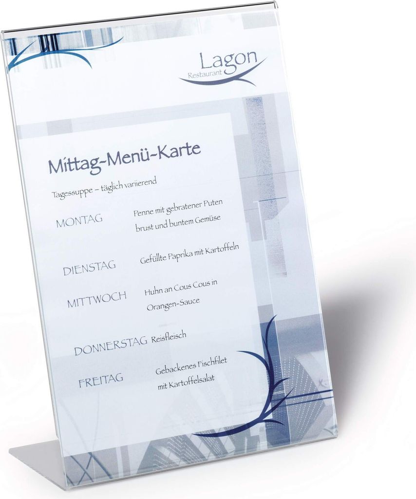 DURABLE Präsentationsständer L-Aufsteller A4 hoch, transparent