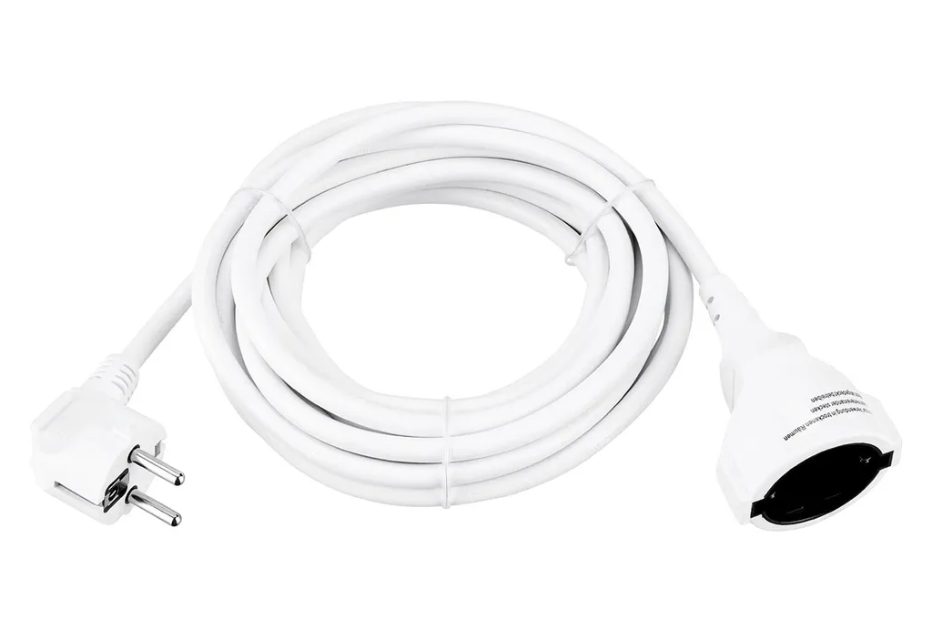 Cavo Prolunga REV 5m Bianco per Ufficio e Postazioni PC 250V