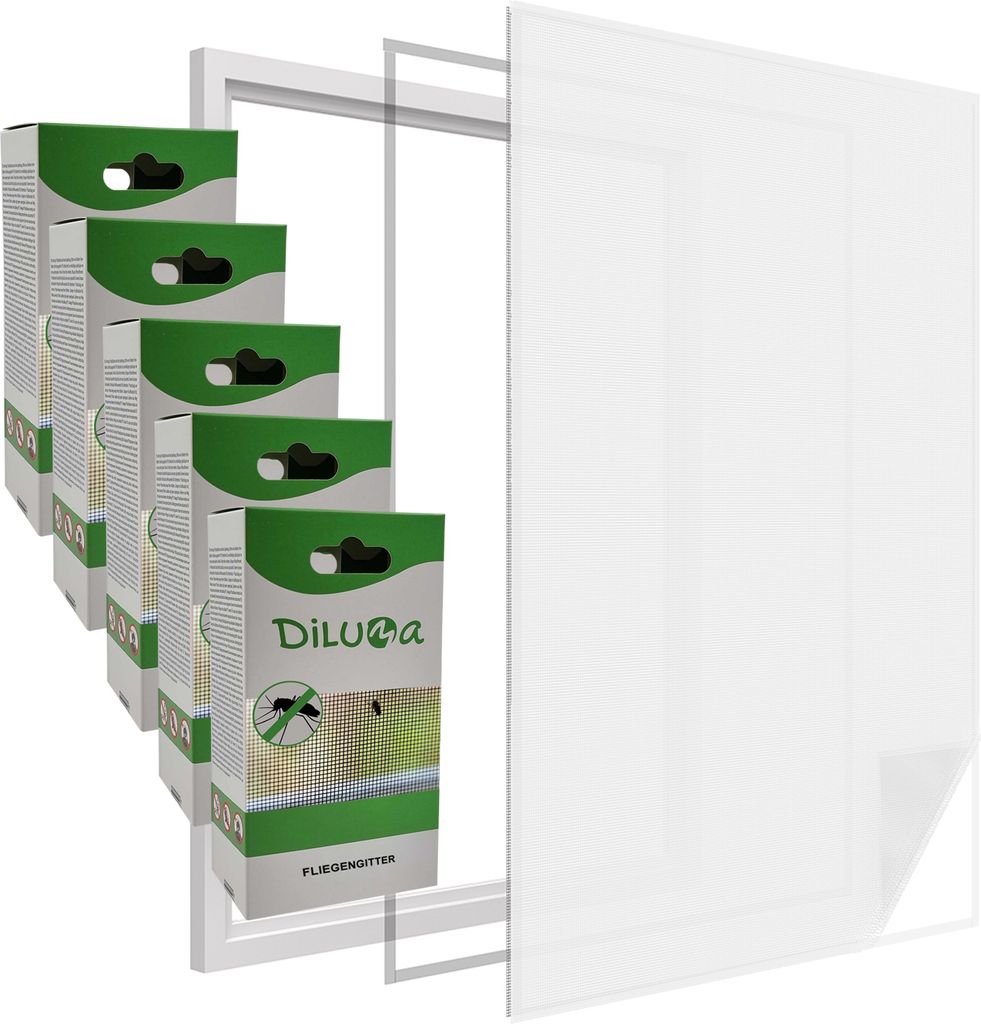 Fliegengitter Aktion 5er Set 130 x 150 cm Weiß eFulfillment Produktbild 