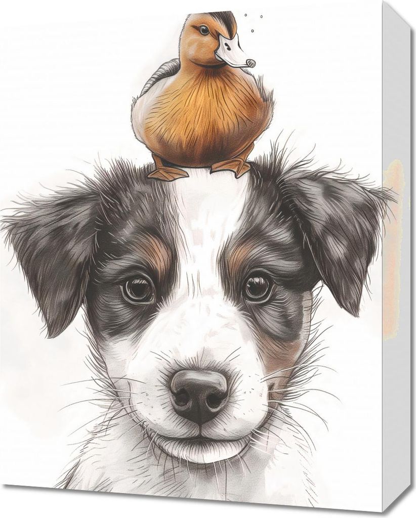 Bild 40x50cm Unerwartete Freunde