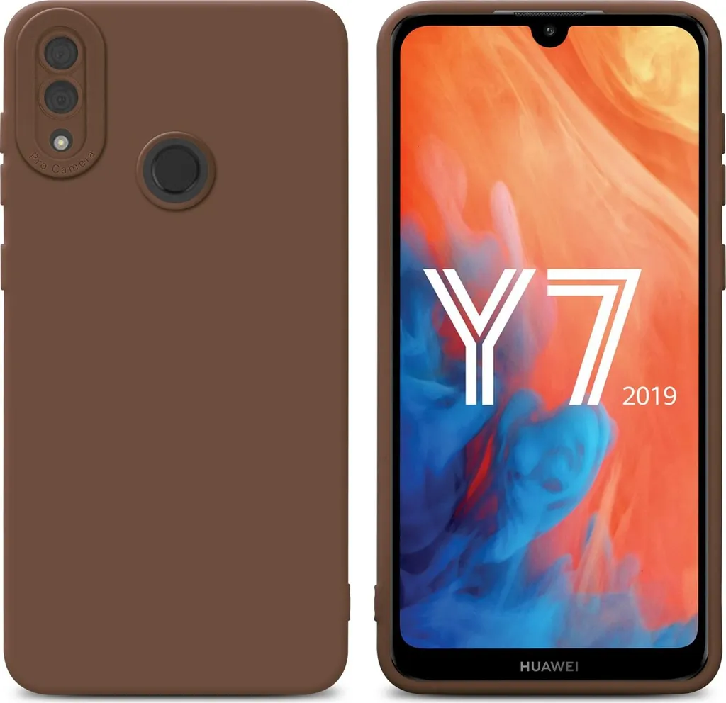 Custodia Huawei Y7 Prime 2019 Marrone Cadorabo - Cover TPU Anti-Urto