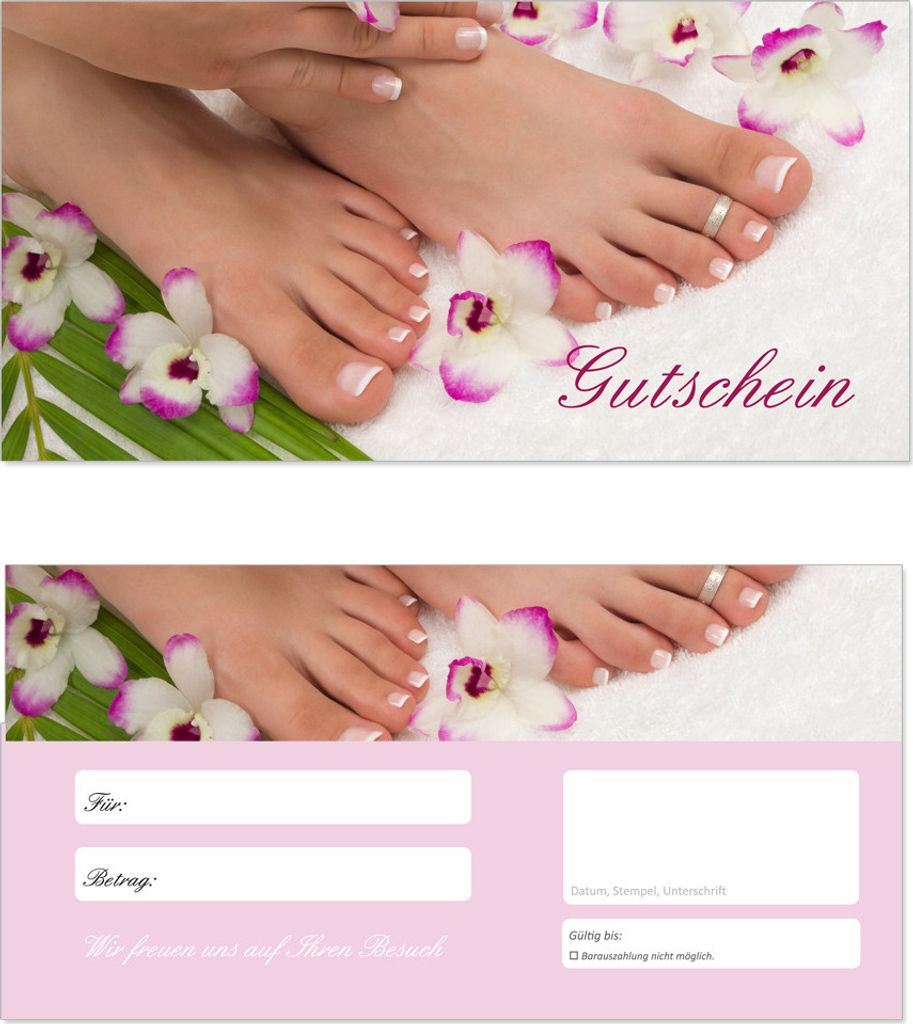 50 Stück Geschenkgutscheine (Fusspflege-608) - Produktbild 