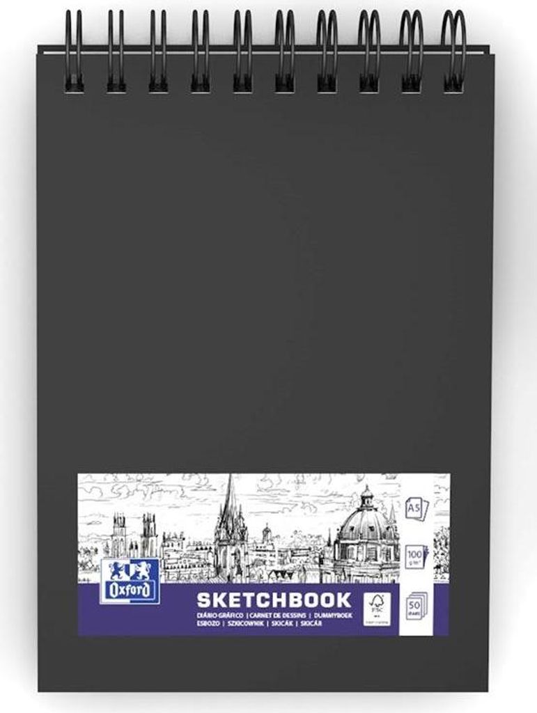 Skizzenbuch A5/50K Oxford Art Schwarz A'5 Produktbild 