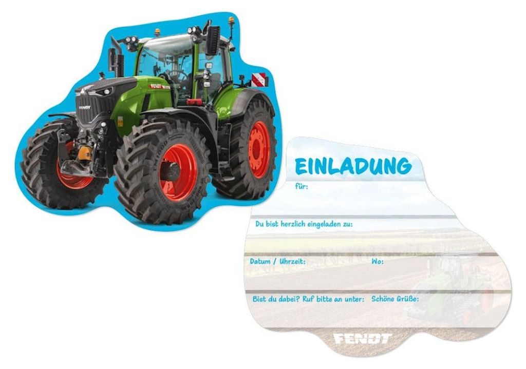 Fendt 8 Einladungskarten Bauernhofeinladung Produktbild 