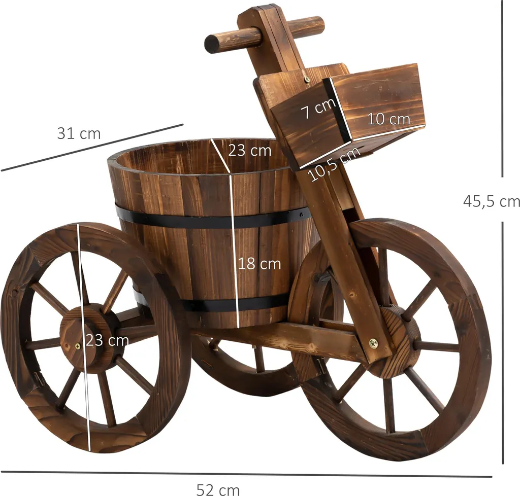 Support de Fleurs pour Décoration Extérieure - Design Tricycle Bois