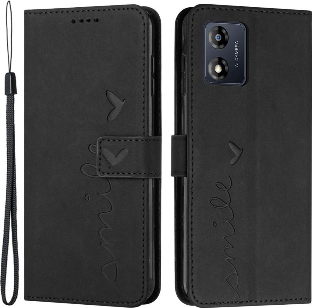 Motorola Moto E13 Hülle - Coverup Smile Klapphülle - Schwarz