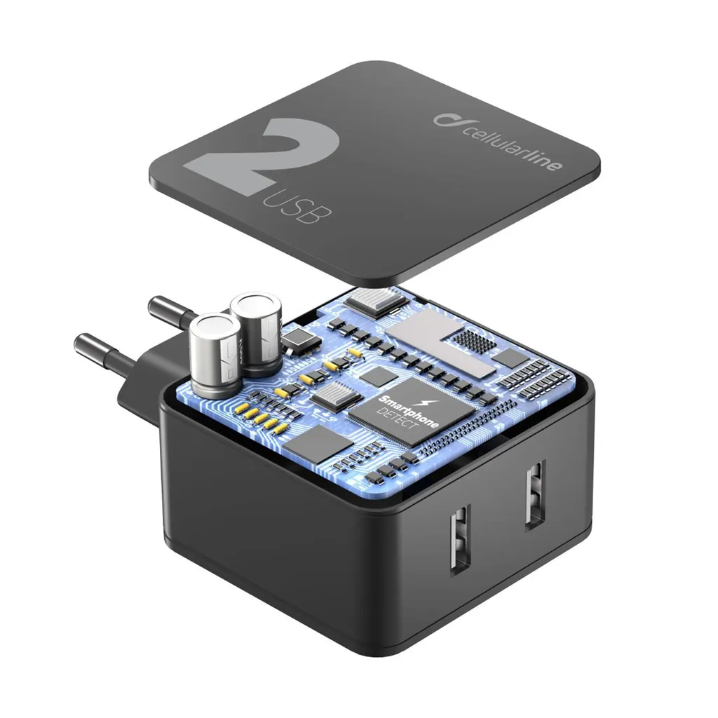 Cellularline Multipower 2: Caricabatterie Auto USB per iPhone e Samsung - 3