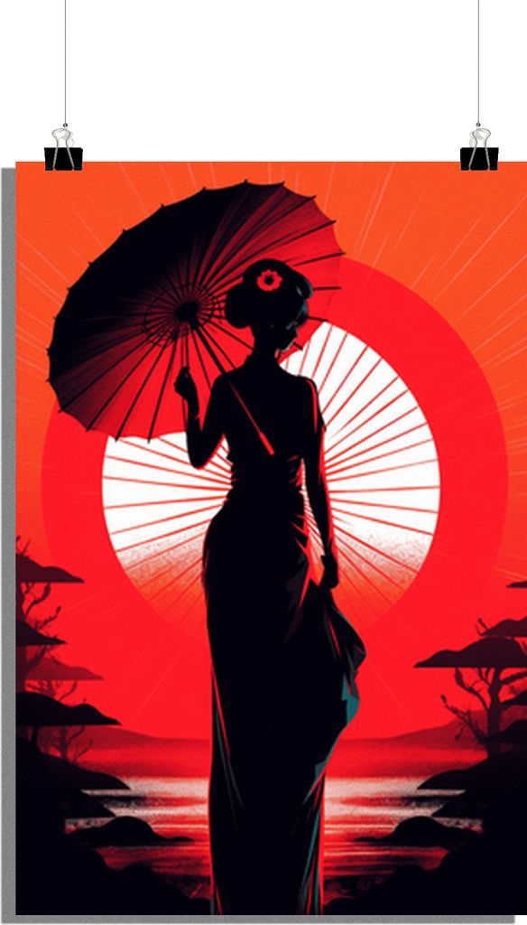 Kimono Poster - Klassisches Poster - Japan Poster - Traditionelles Poster - Stilvolles Poster - 61x91cm - Perfekt zum Einrahmen