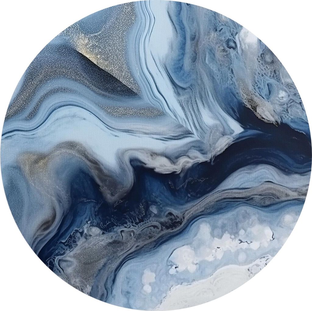 DEQORI Fototapete rund Ø 80 cm 'Arktischer Goldstrom' Wand Tapete Leinwand Sticker