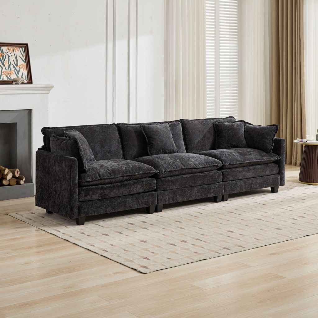 Cloud-Sofa 3 Sitzplätze (ohne Stuhlschläger), moderne Kombinationssofa, geeignet für das Wohnzimmer Schlafzimmer und Wohnung, bequeme Doppel-Kis...