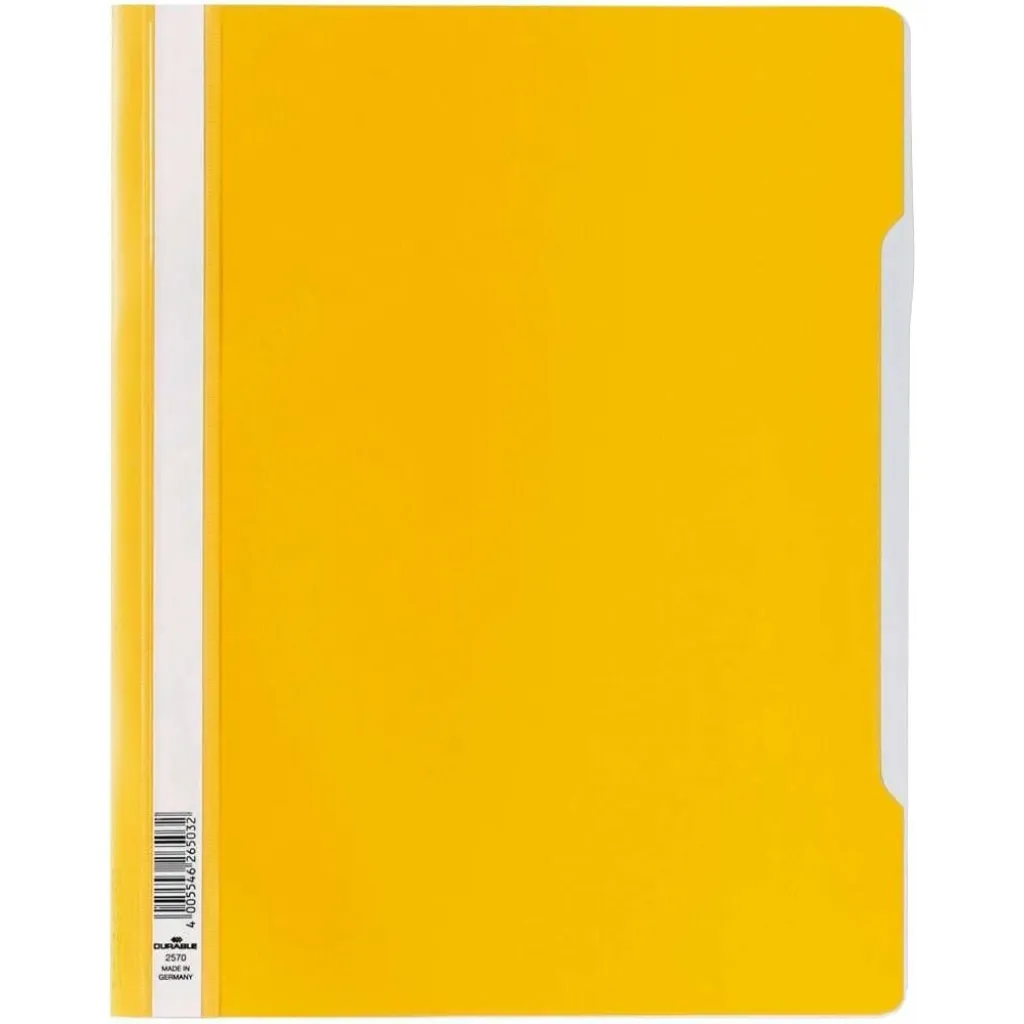 Durable 257004 Chemise à lamelles PVC extra-large jaune - Pack de 50