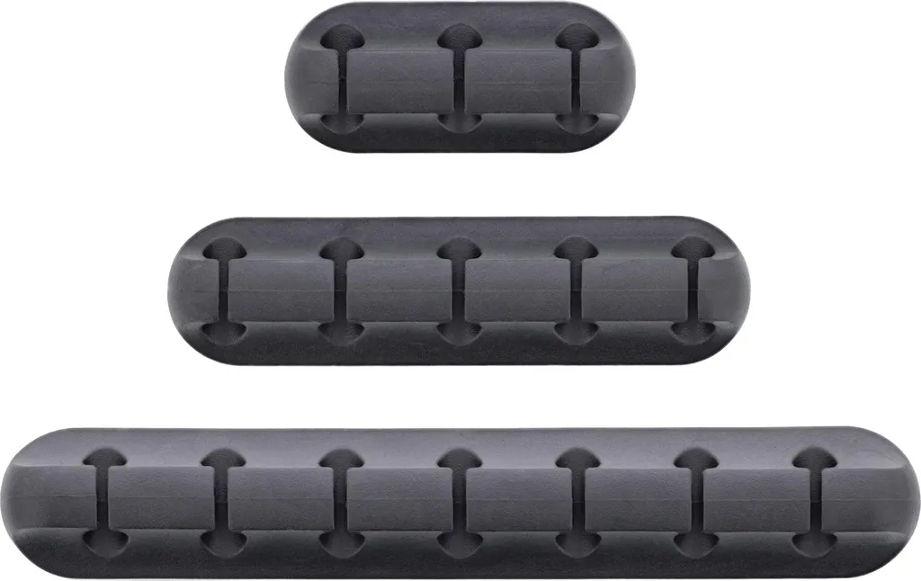 Gestionnaire de Câbles Autocollant Flexible InLine Noir Multi-Slots 3x