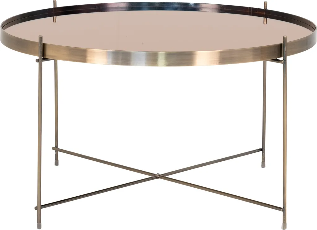 Table basse en laiton et verre Venezia, finition dorée haute qualité