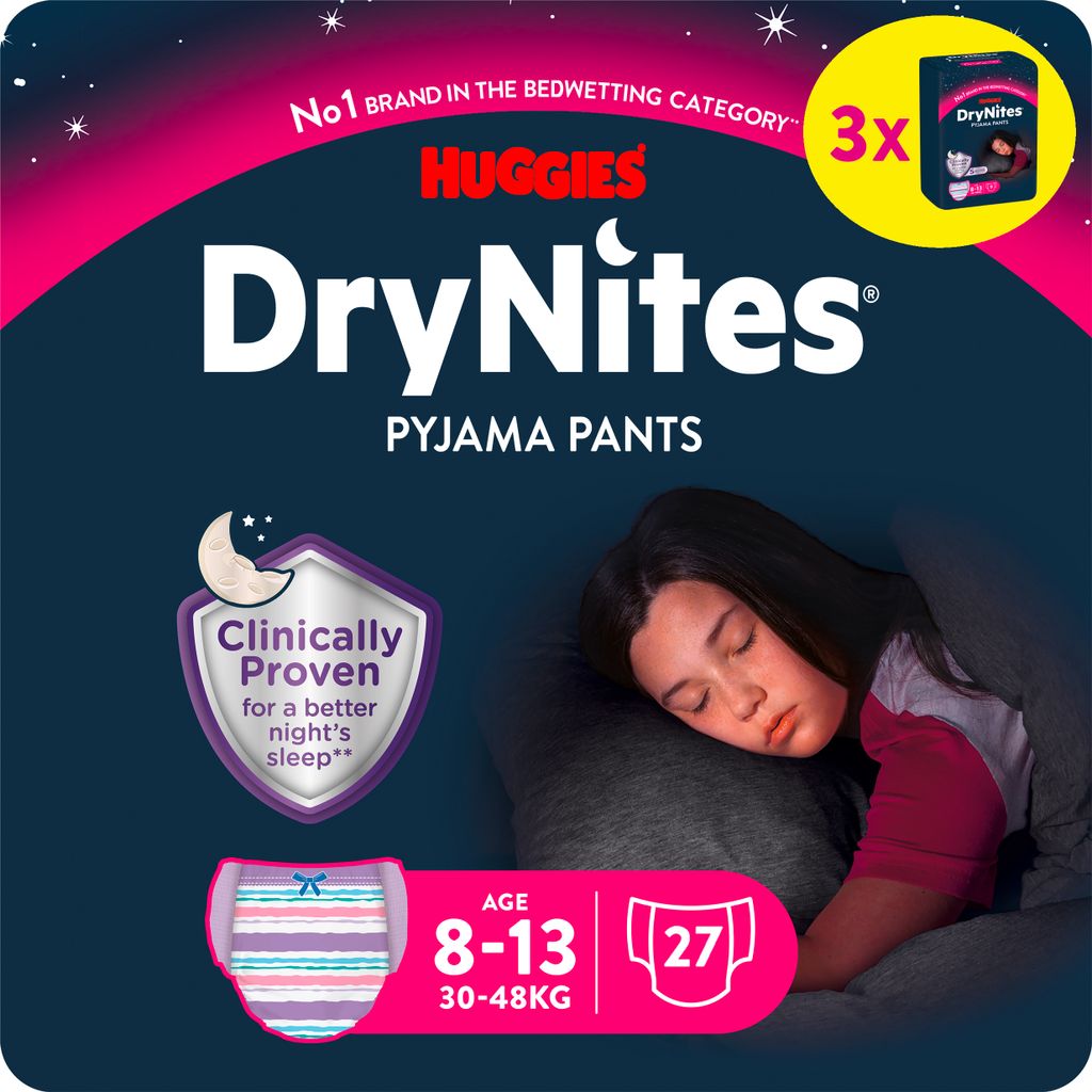 Doppelpack Huggies DryNites Windeln Windelhosen Mädchen Produktbild 