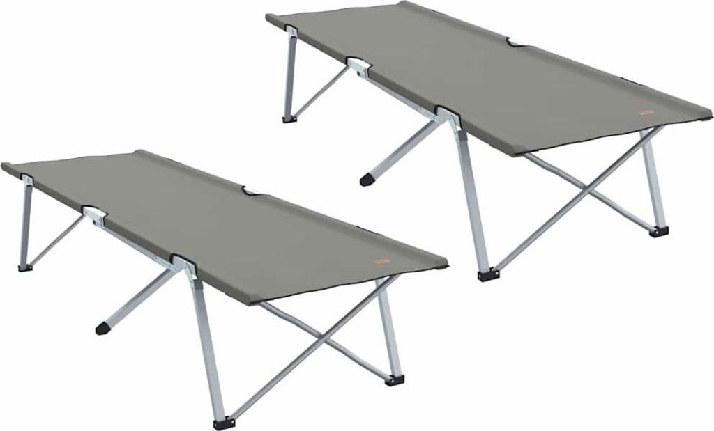 Klapp Schlafbett fürs Camping 2 pcs Grau 194 x 62,5 x 42,5 cm