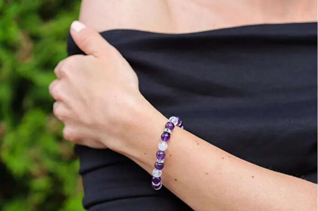 Offerta Bracciale MINK69 Ametista Cristallo 17cm - Lusso Accessibile - 3