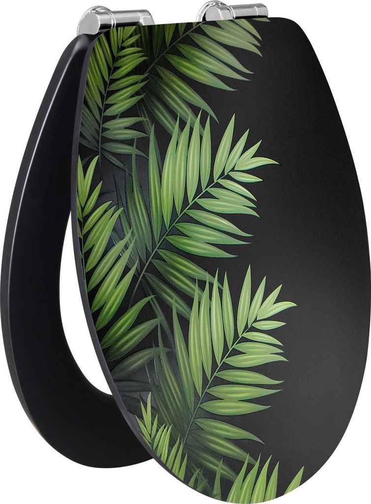Primaster WC-Sitz mit Absenkautomatik Palme schwarz Produktbild 