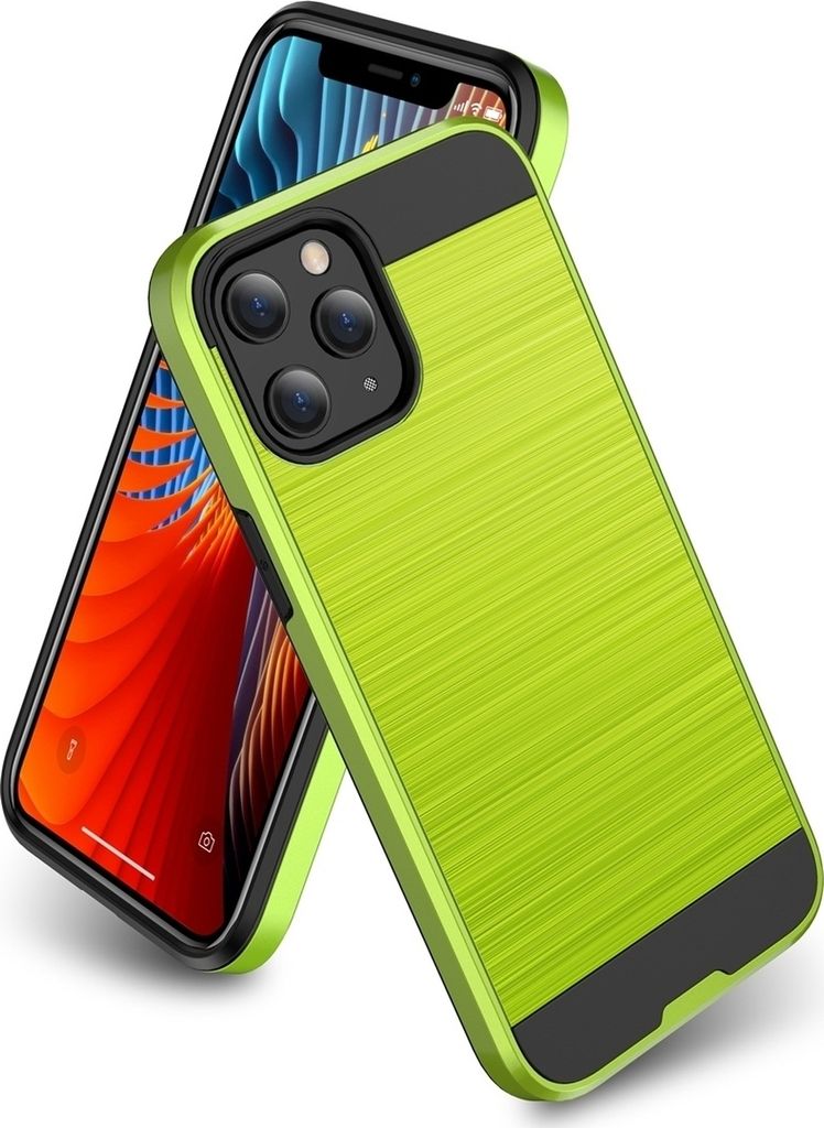 Mobigear Brushed Armor iPhone 12 Pro Max Hülle Hardcase Backcover Stoßfest - Grün
