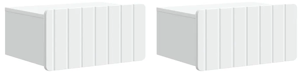 Gagnez de la place avec ce lot de 2 tables de chevet murales blanches