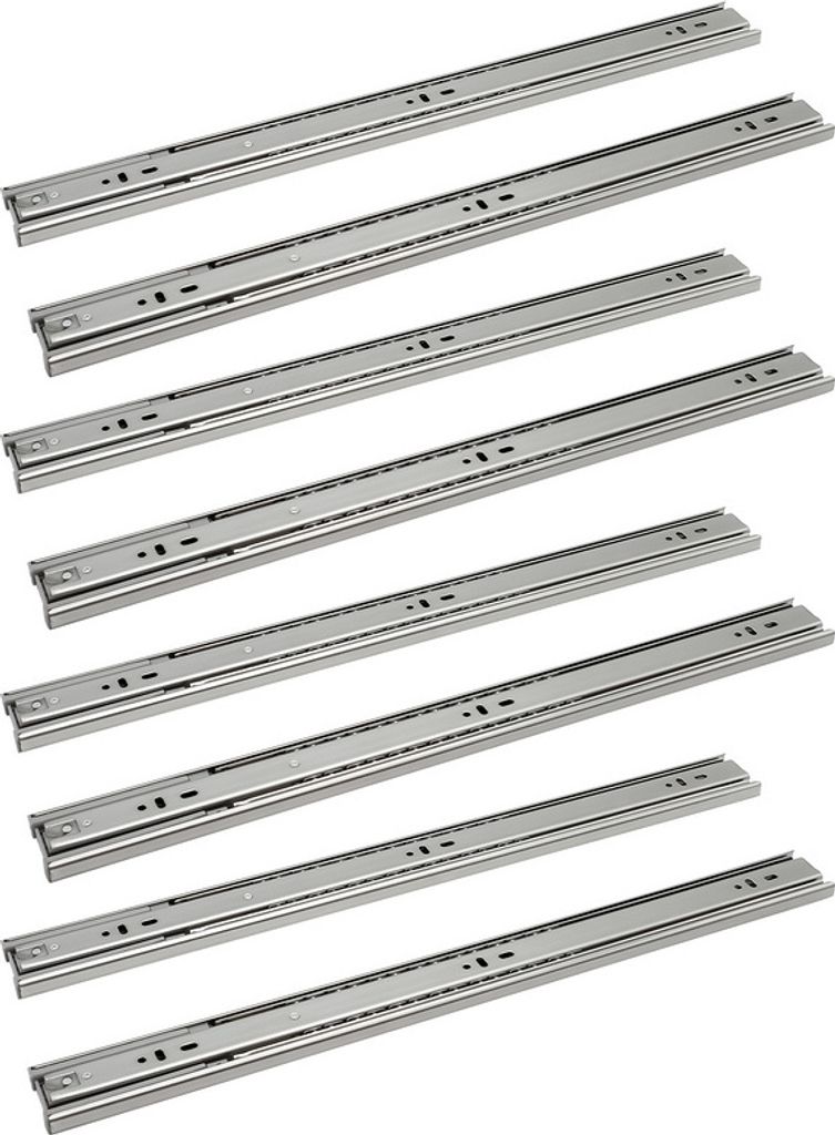 Schubladenschienen Rollenführung Schiene Schubladenauszug Schubladen Kugelführung Selbsteinzug Vollauszug Länge 550mm 4Paar