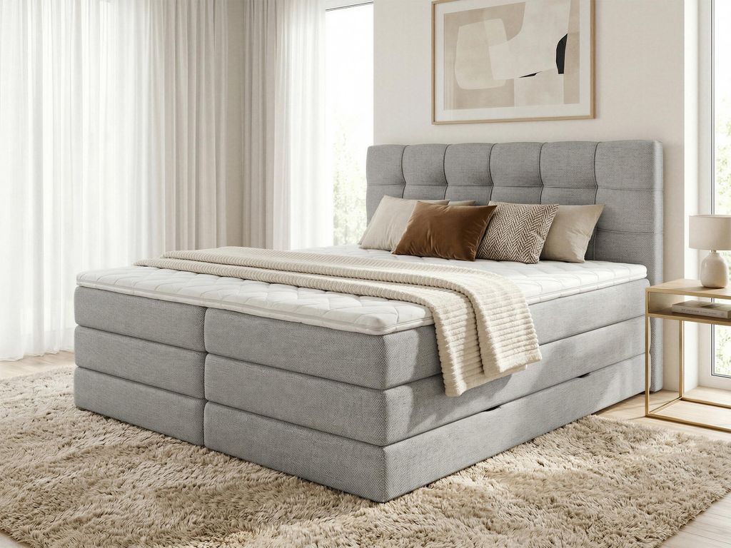 Boxspringbett Best XL mit 2 Bettkästen und Topper, mit Produktbild 
