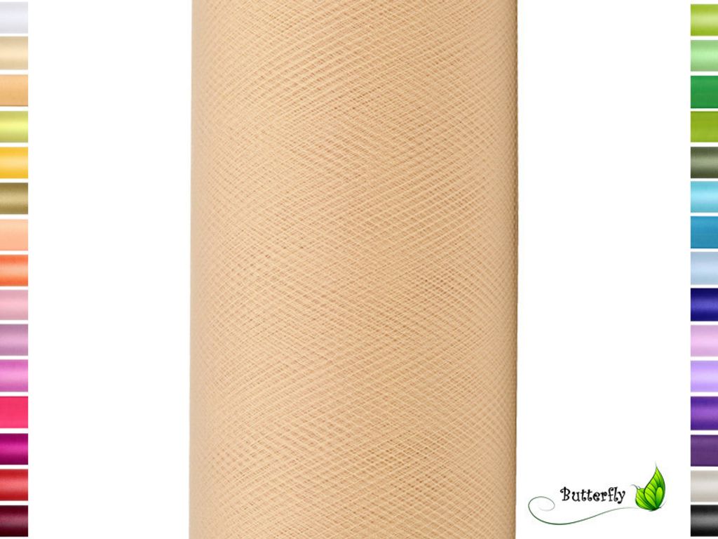 9m Rolle Tüll 15cm, Farbauswahl:sand / beige / natur 835 Produktbild 