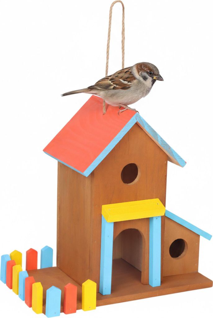 Relaxdays Vogelhaus, Holz, zum Aufhängen, HBT: 30,5 x 32,5 Produktbild 