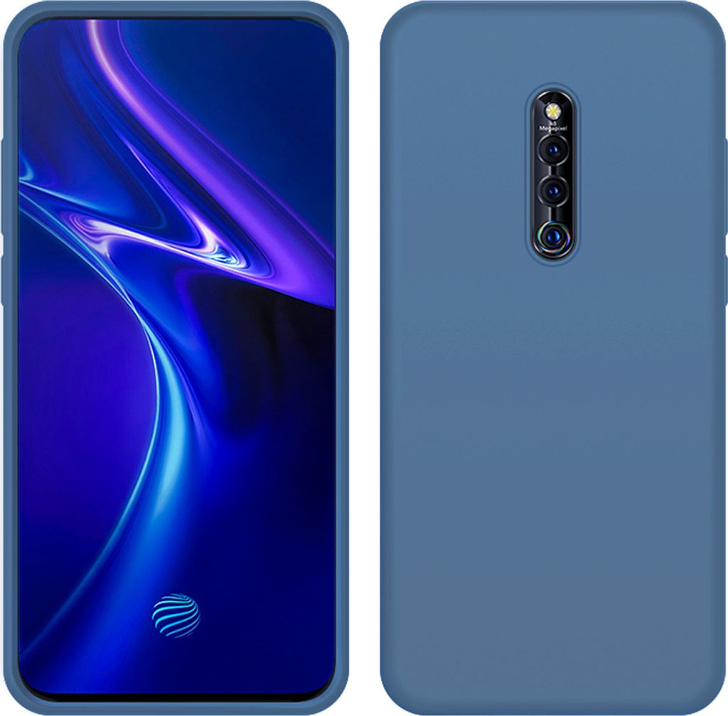 VIVO X27 Pro Hülle, LaimTop Slim Flüssig Silikon Soft Gel Gummi Stoßfest Kratzfest Schutzhülle für VIVO X27 Pro Blau