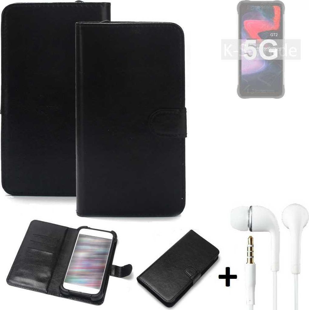 K-S-Trade Wallet Case Handyhülle kompatibel mit UMIDIGI Bison GT2 5G Schutzhülle Flip cover Flipstyle Tasche Hülle Flipcover Slim Bumper schwarz +