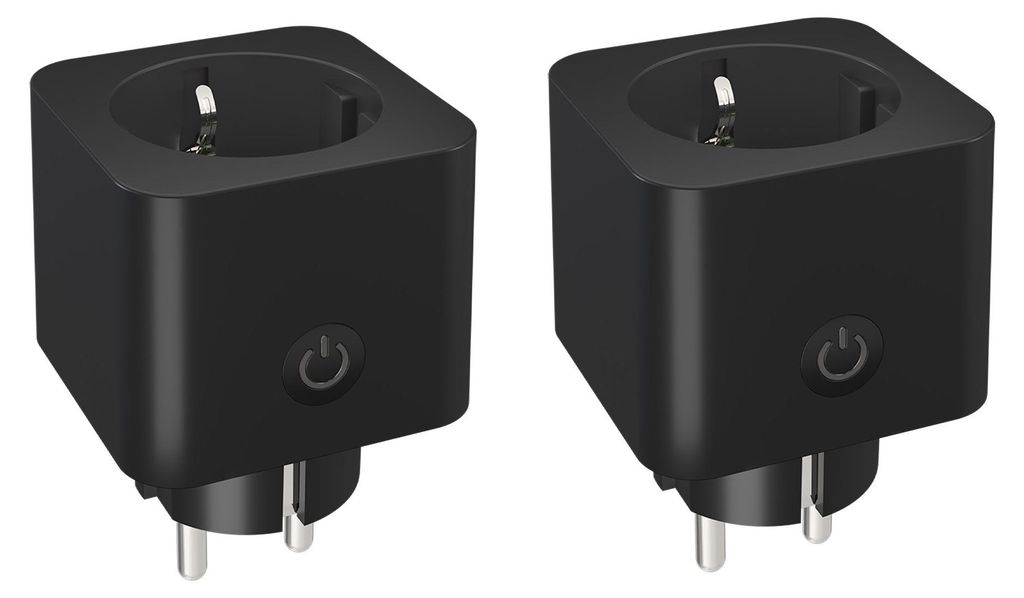 Ledvion - 2er set, Smart WLAN Steckdose, 16A, Schwarz, Smart Home WiFi Steckdose, mit Stromverbrauch Messen, Zeitplan, Funktioniert mit Alexa, Goog...