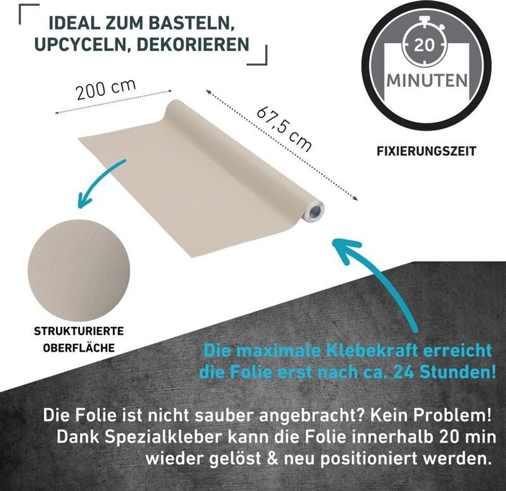 Klebefolie Unimatt taupe - 67,5x200cm Produktbild 