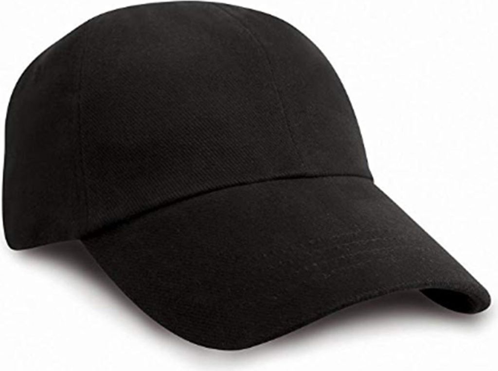 Flache Brushed Baumwolle Cap Einheitsgröße Schwarz